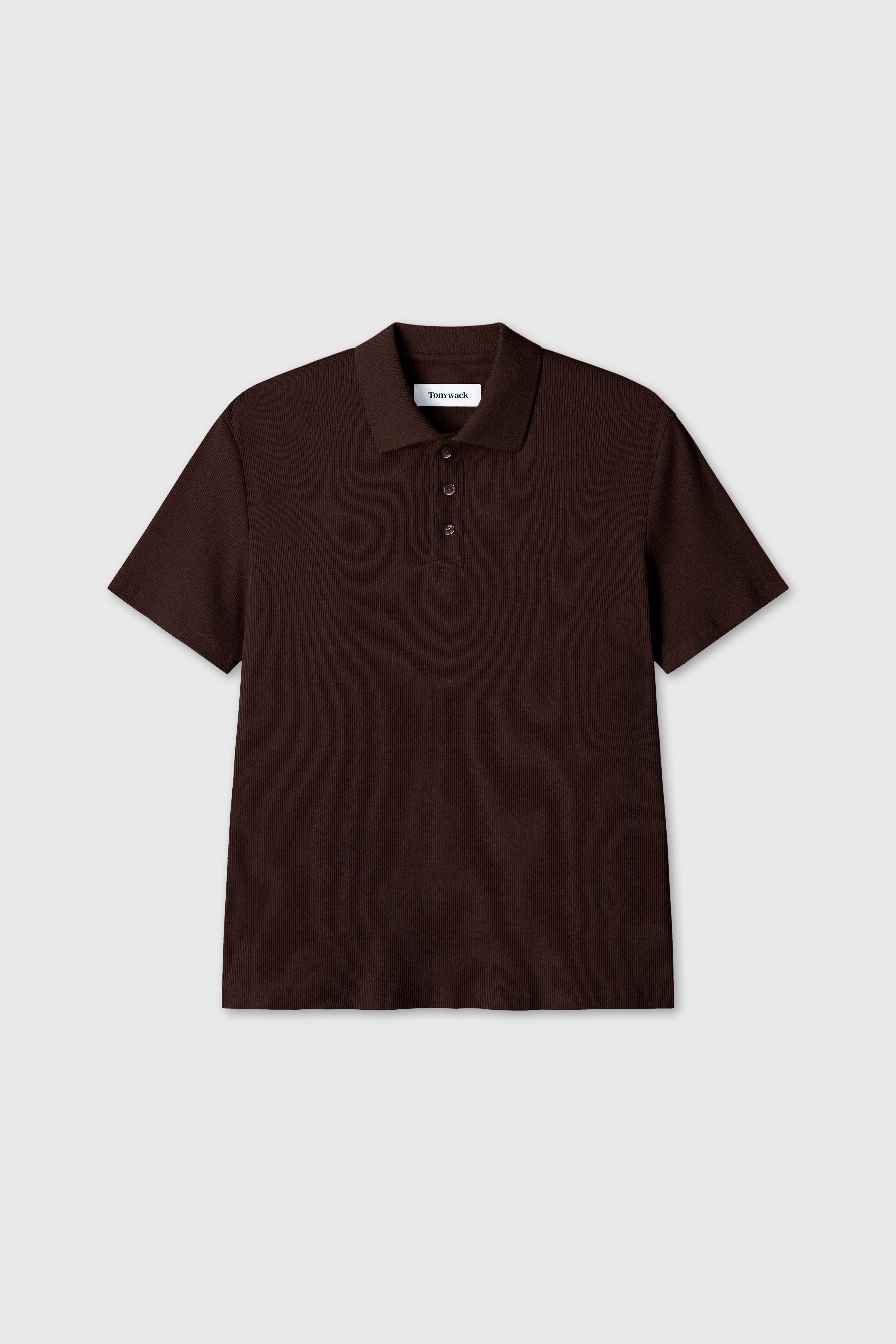 (2026/06/09 Open) SOFT RIBBED POLO SHIRT_ BROWN