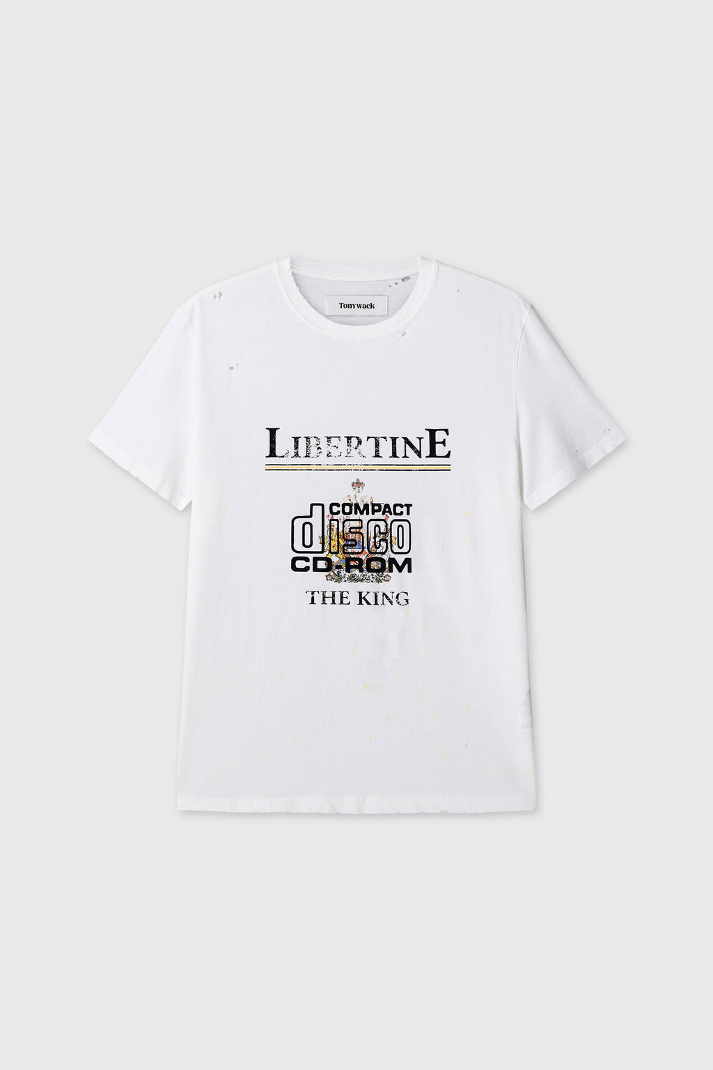 DISTRESSED LIBERTINE T-SHIRT_ WHITE