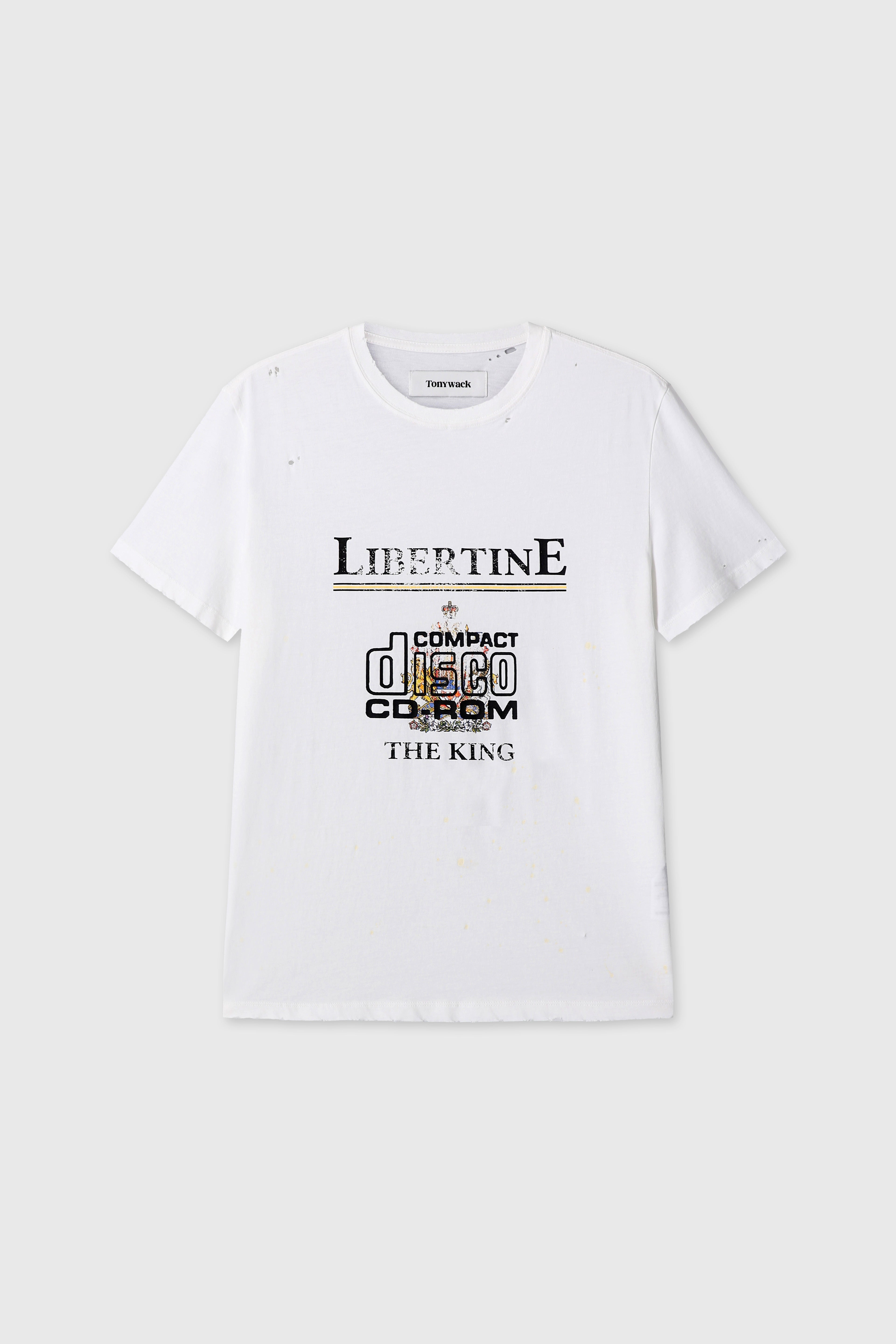 DISTRESSED LIBERTINE T-SHIRT_ WHITE