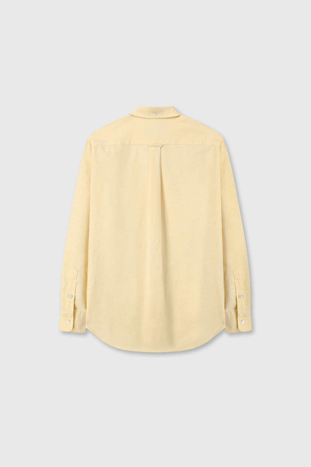 COTTON LYOCELL DISTRESSED OXFORD SHIRT_ PALE YELLOW