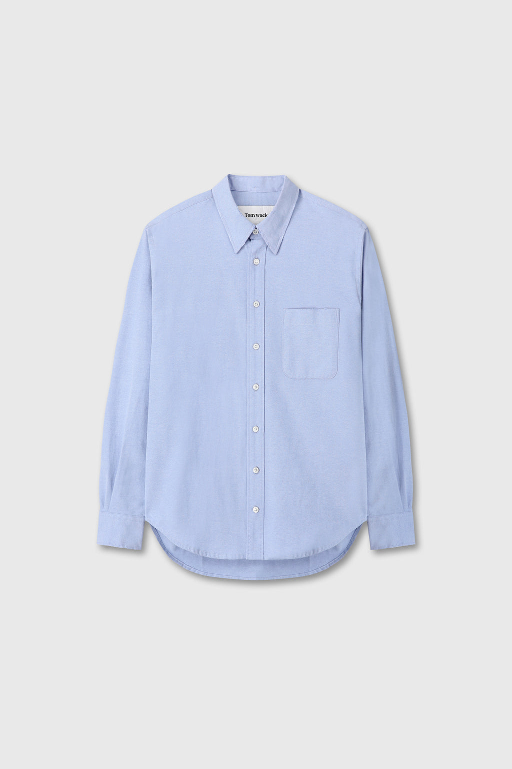 COTTON LYOCELL DISTRESSED OXFORD SHIRT_ SKY BLUE