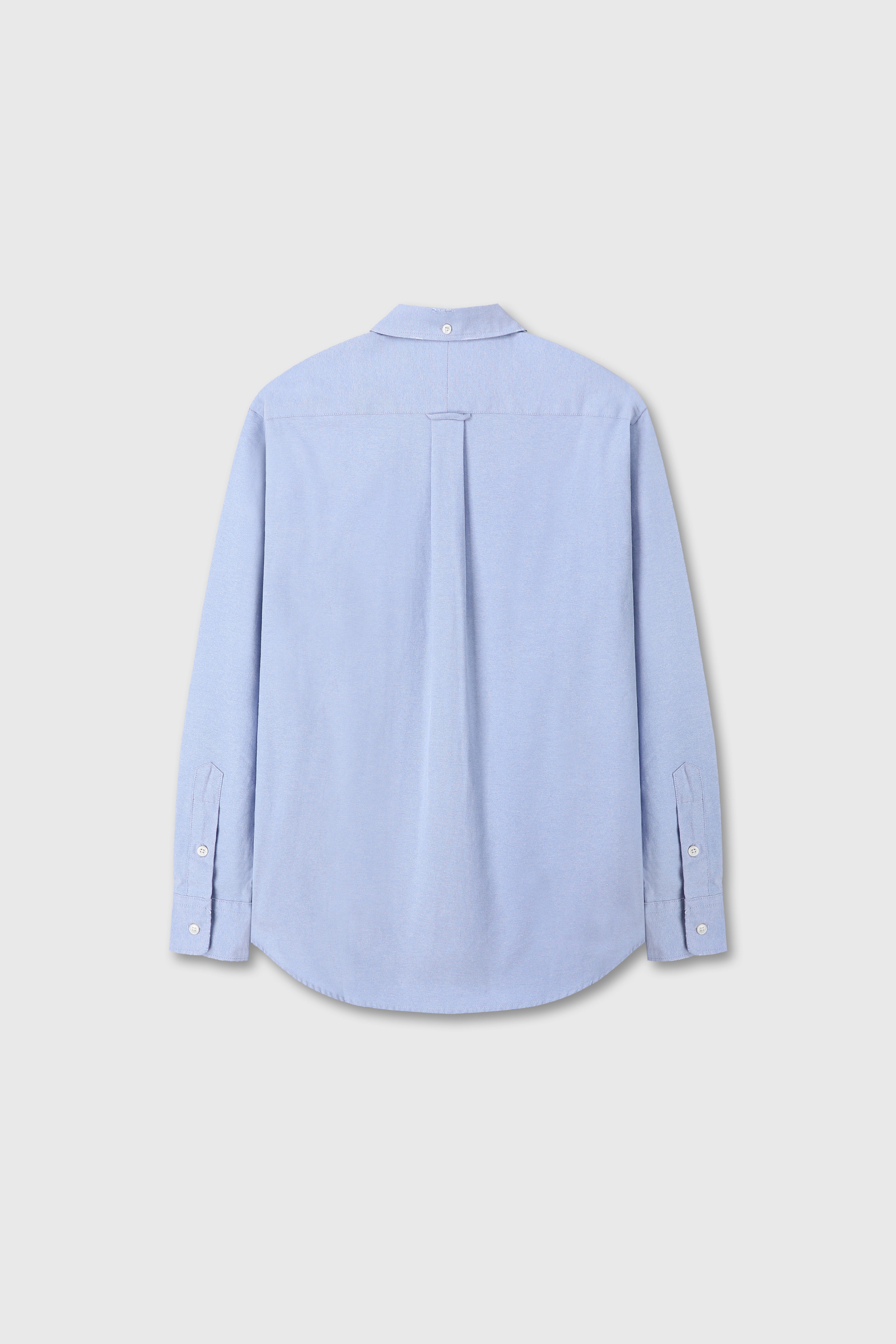 COTTON LYOCELL DISTRESSED OXFORD SHIRT_ SKY BLUE