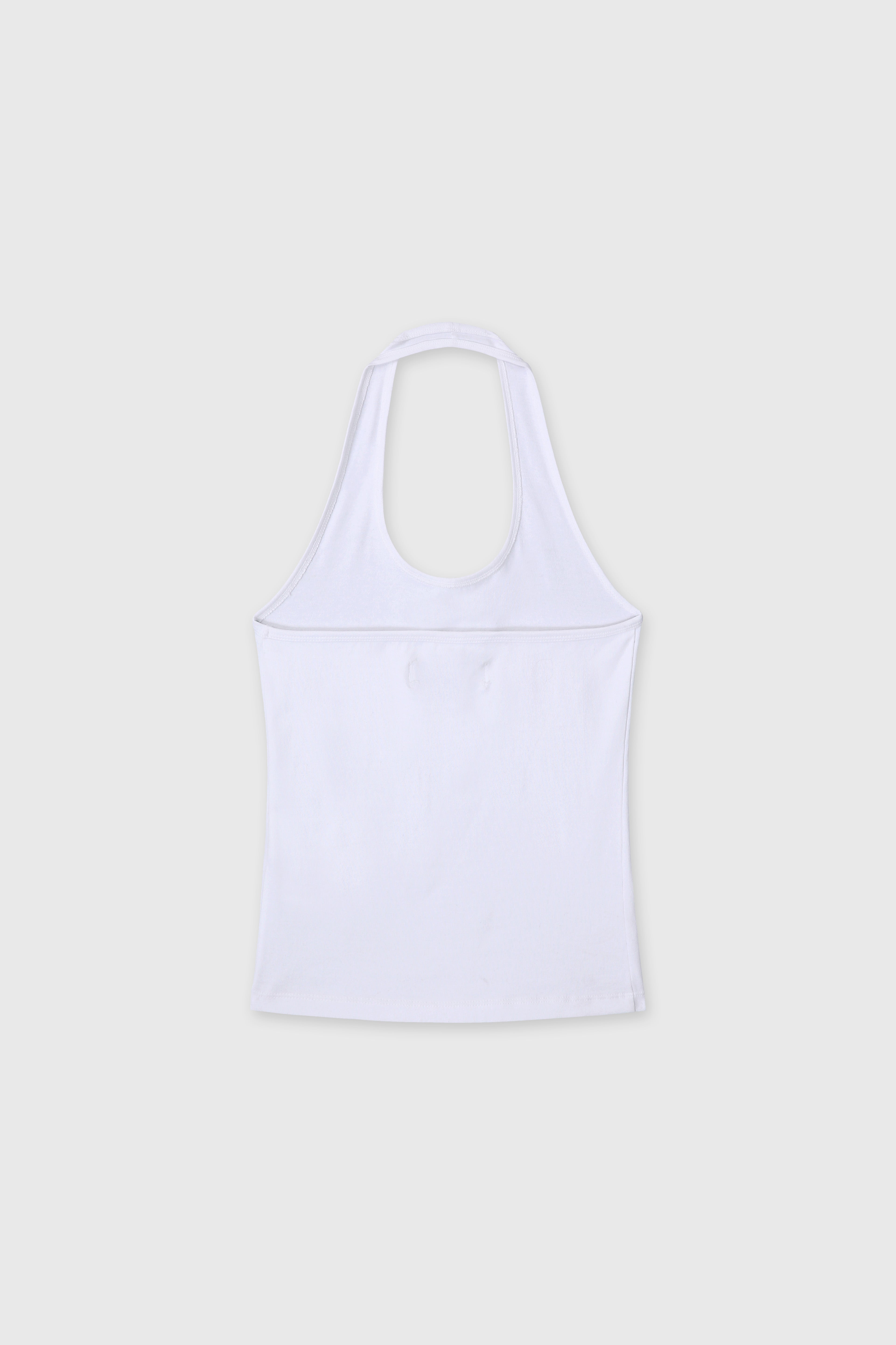 (W) HALTER-NECK SLEEVELESS TOP_ OFF WHITE