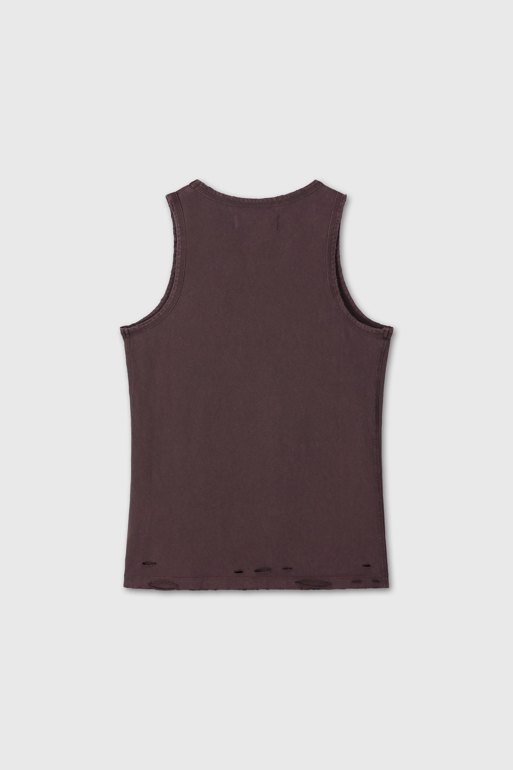 (W) HAND-DISTRESSED REGURAL TANK TOP_ BURNT MARRON