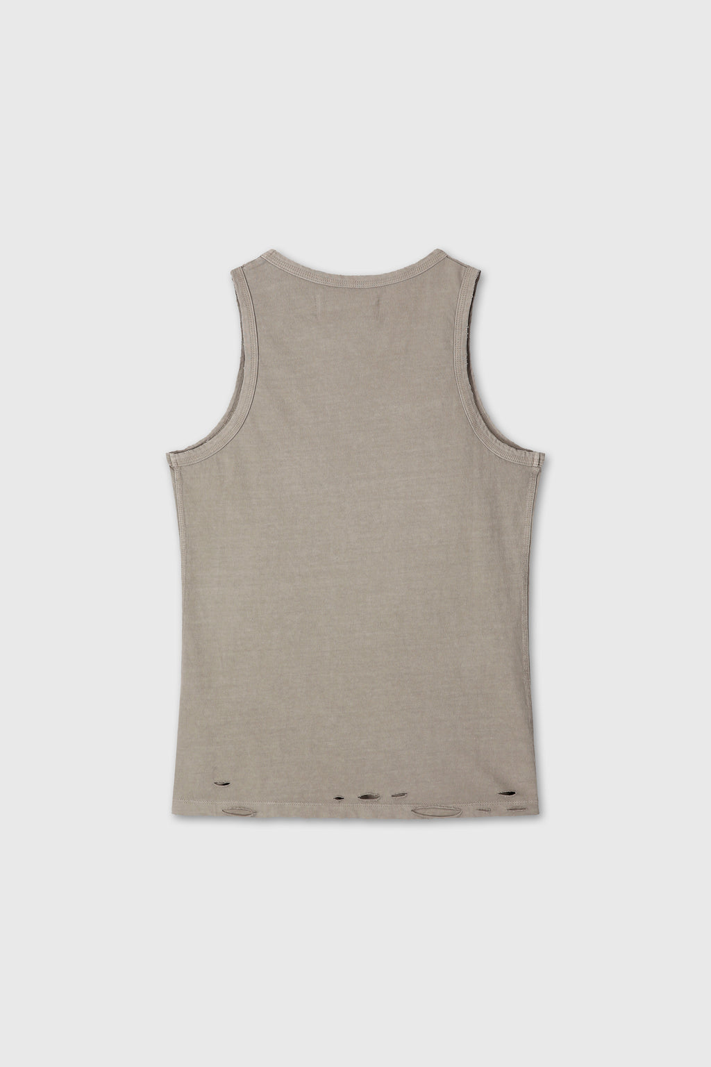 (W) HAND-DISTRESSED REGURAL TANK TOP_ PALE OLIVE