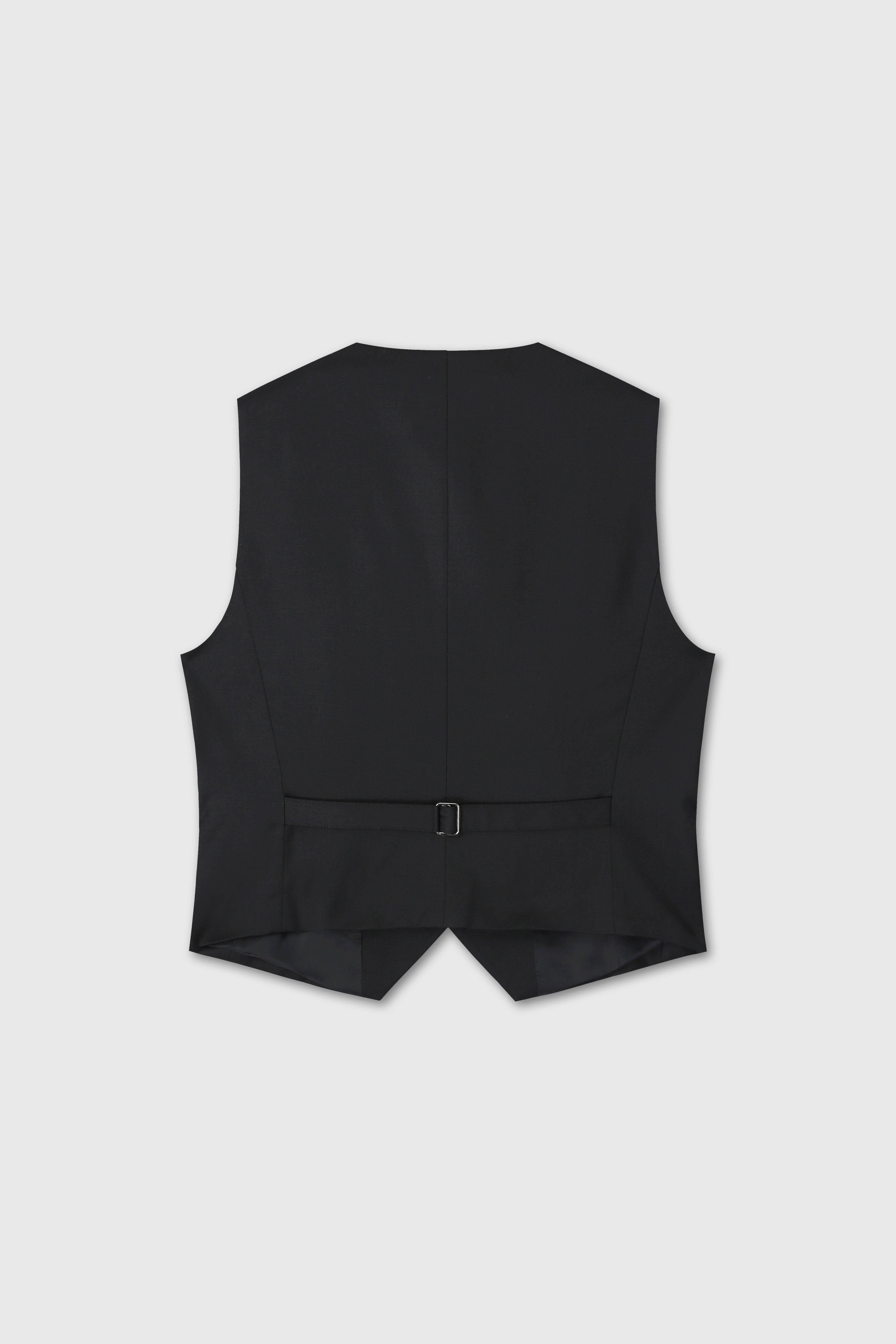 (W) WOOL TAILORED VEST_ BLACK