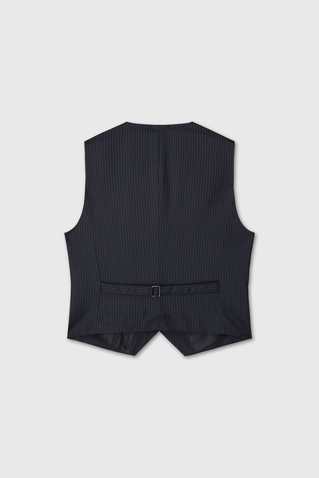 (W) WOOL TAILORED VEST_ NAVY PINSTRIPE