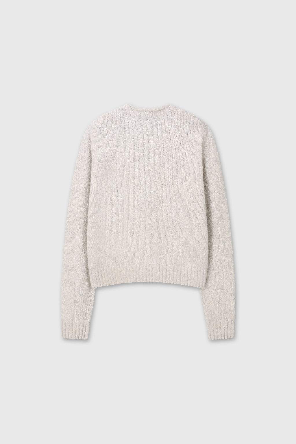 BABY ALPACA BRUSHED ZIP CARDIGAN_ ECRU