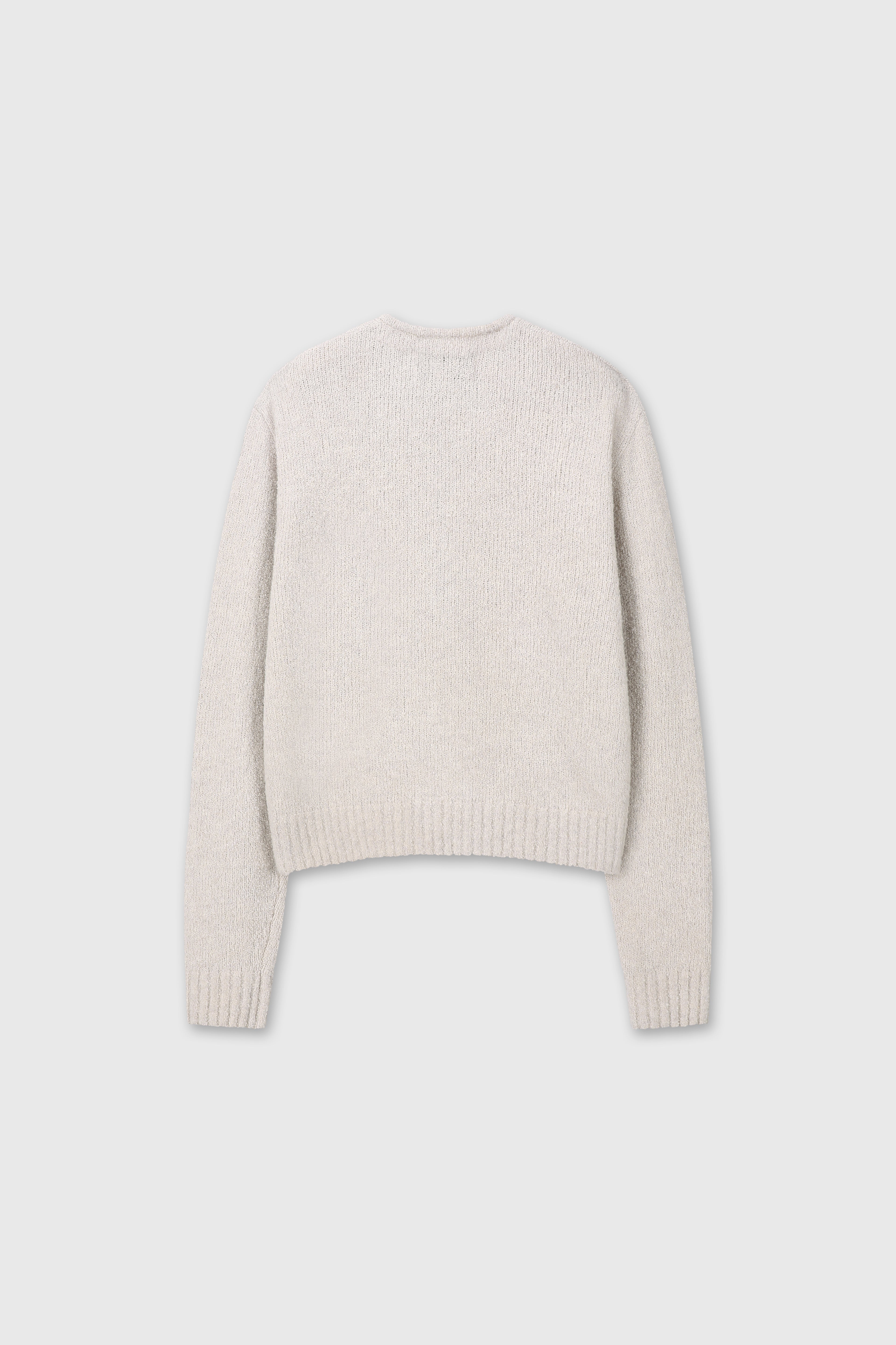 BABY ALPACA BRUSHED ZIP CARDIGAN_ ECRU