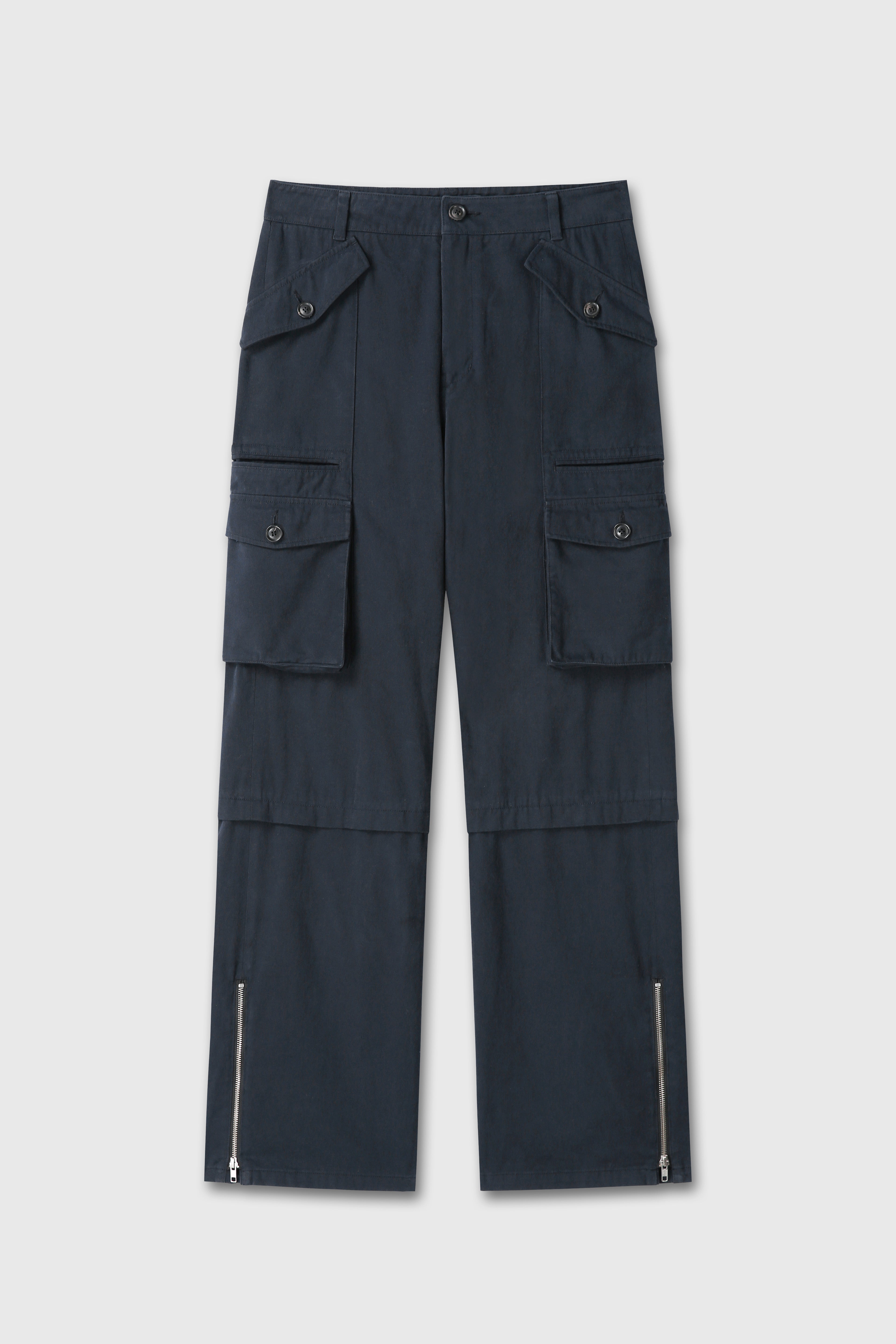 GARMENT-WASHED UTILITY CARGO PANTS_ FADED NAVY