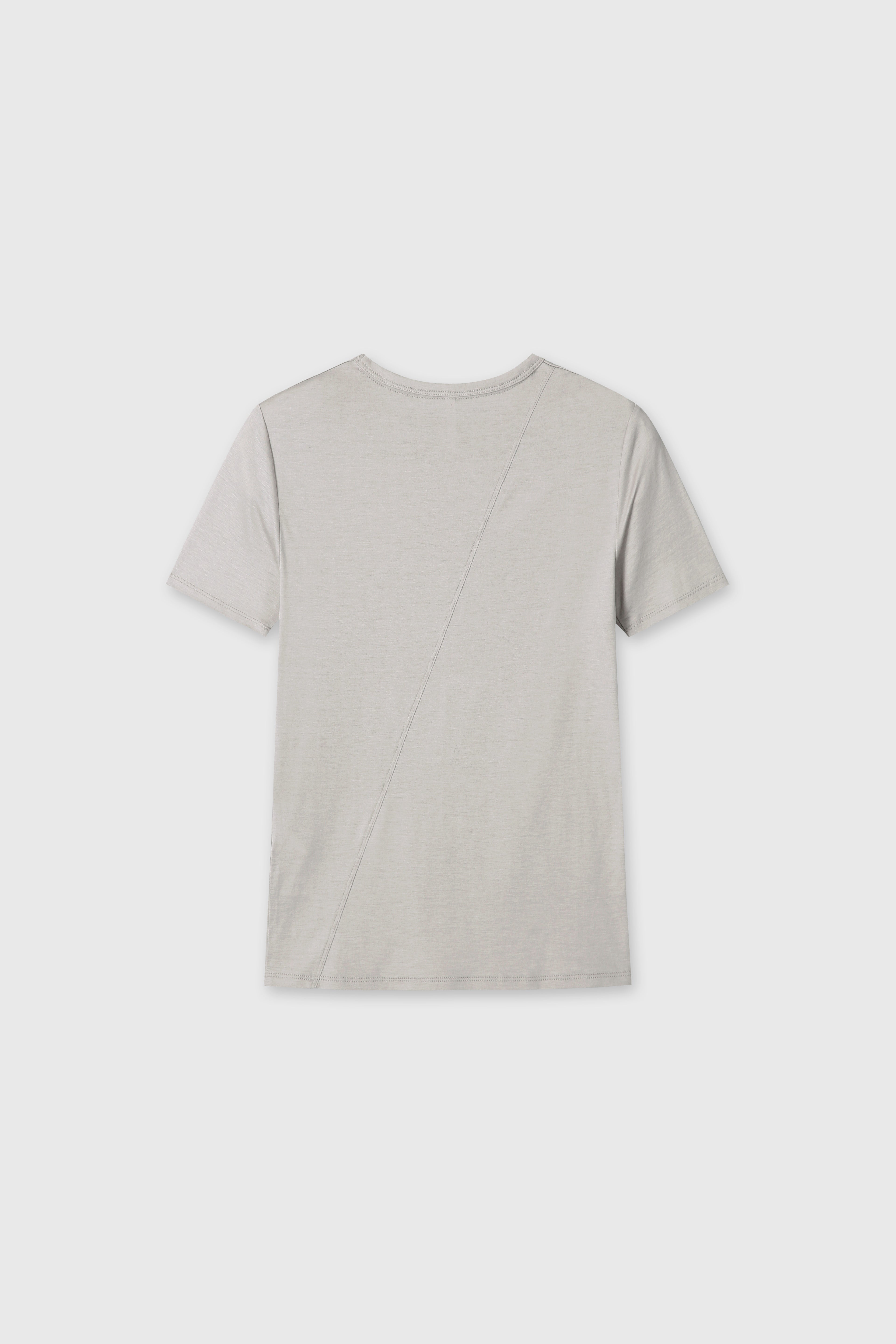 (W) TENCEL SHORT SLEEVE T-SHIRT_ LIGHT GREY