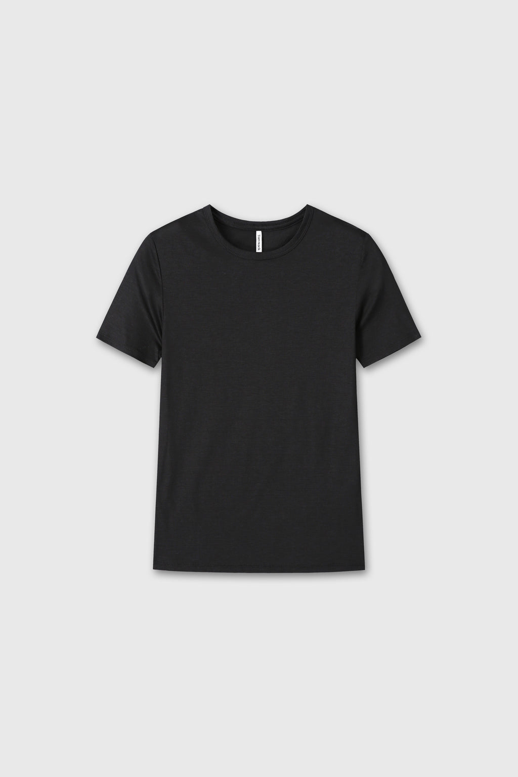 (W) TENCEL SHORT SLEEVE T-SHIRT_ BLACK