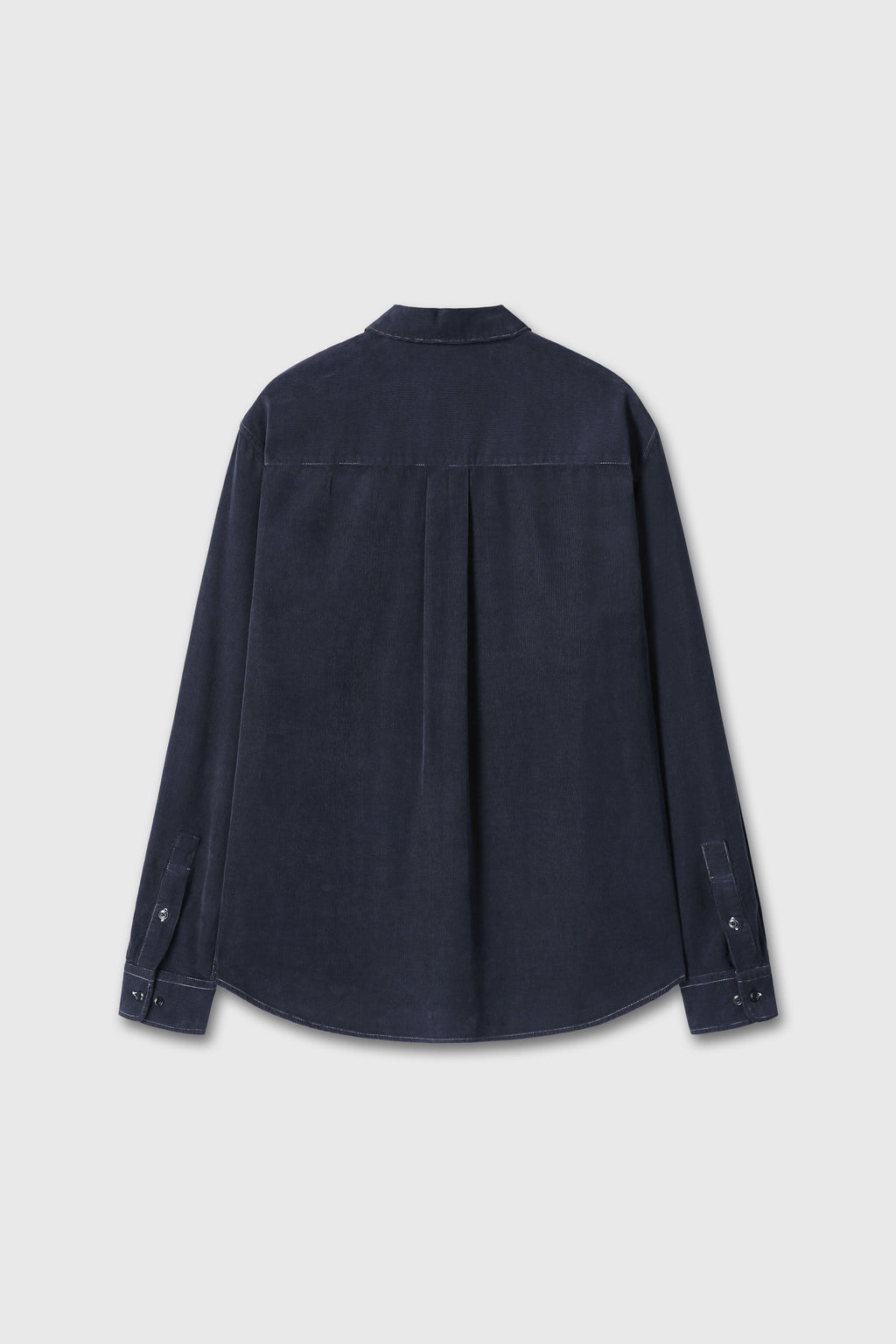 GARMENT-DYED CORDUROY DOUBLE POCKET SHIRT_ NAVY