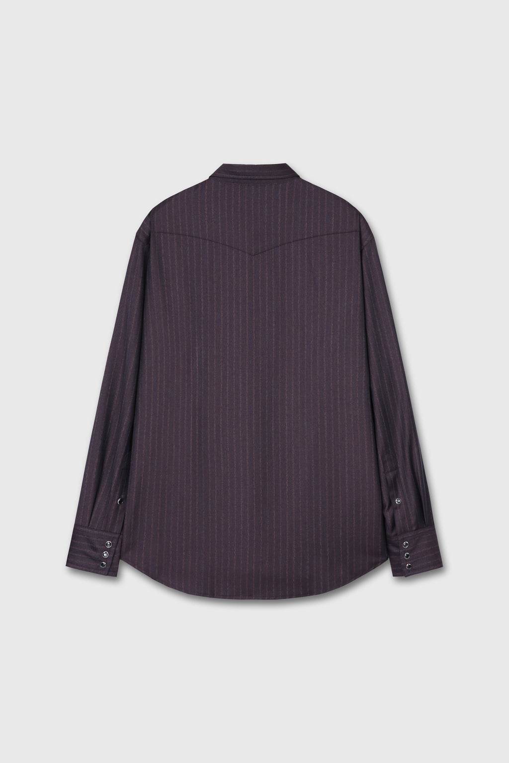 STRIPED WOOL WESTERN SHIRT_ DARK BURGUNDY