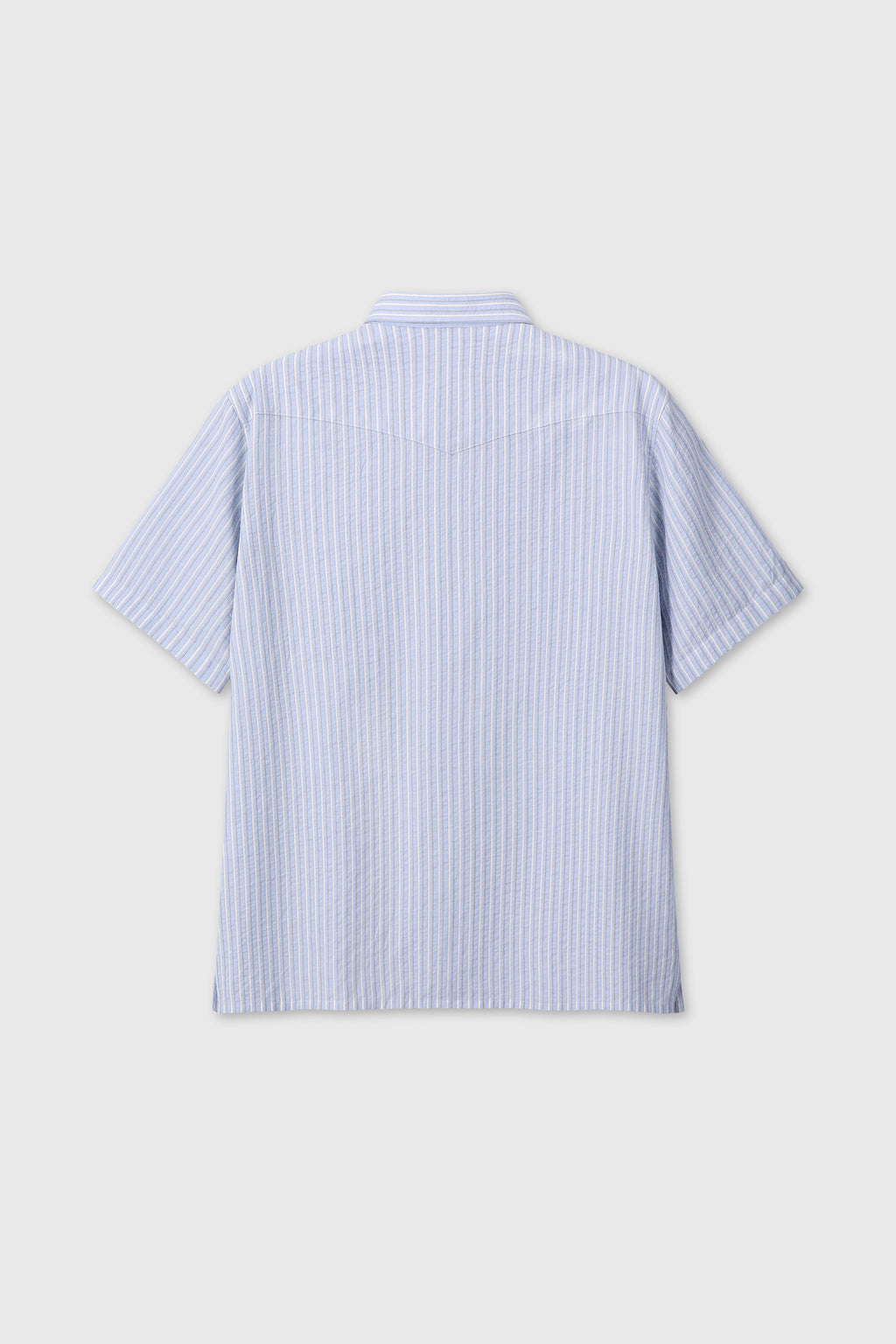 STRIPED COTTON BLEND WESTERN SHIRT_ SKY BLUE