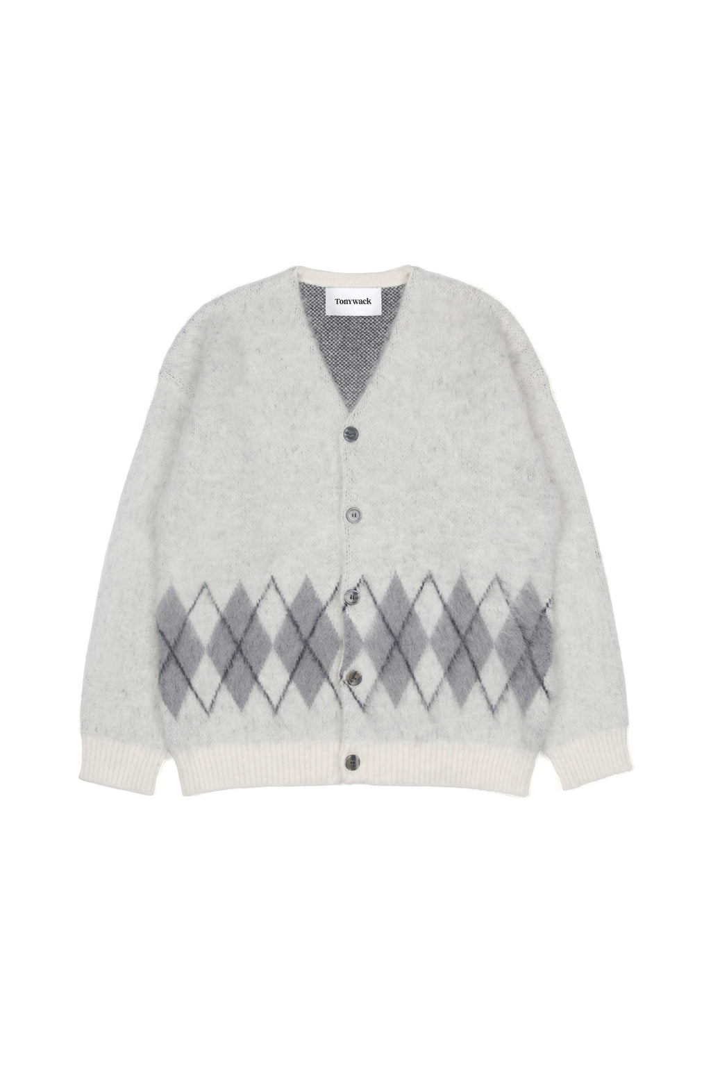 Stiff Mohair Cardigan_ Ecru