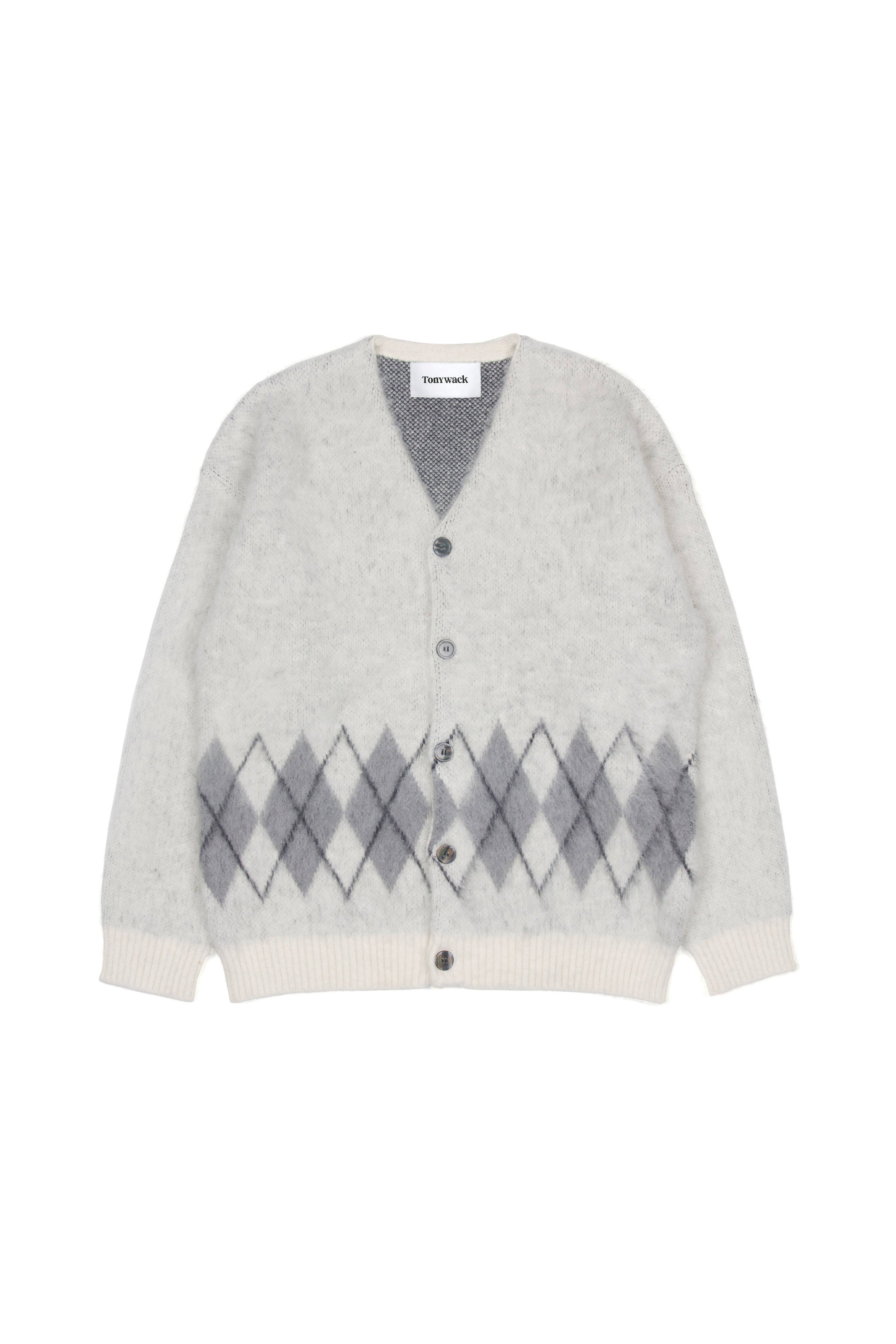 Stiff Mohair Cardigan_ Ecru