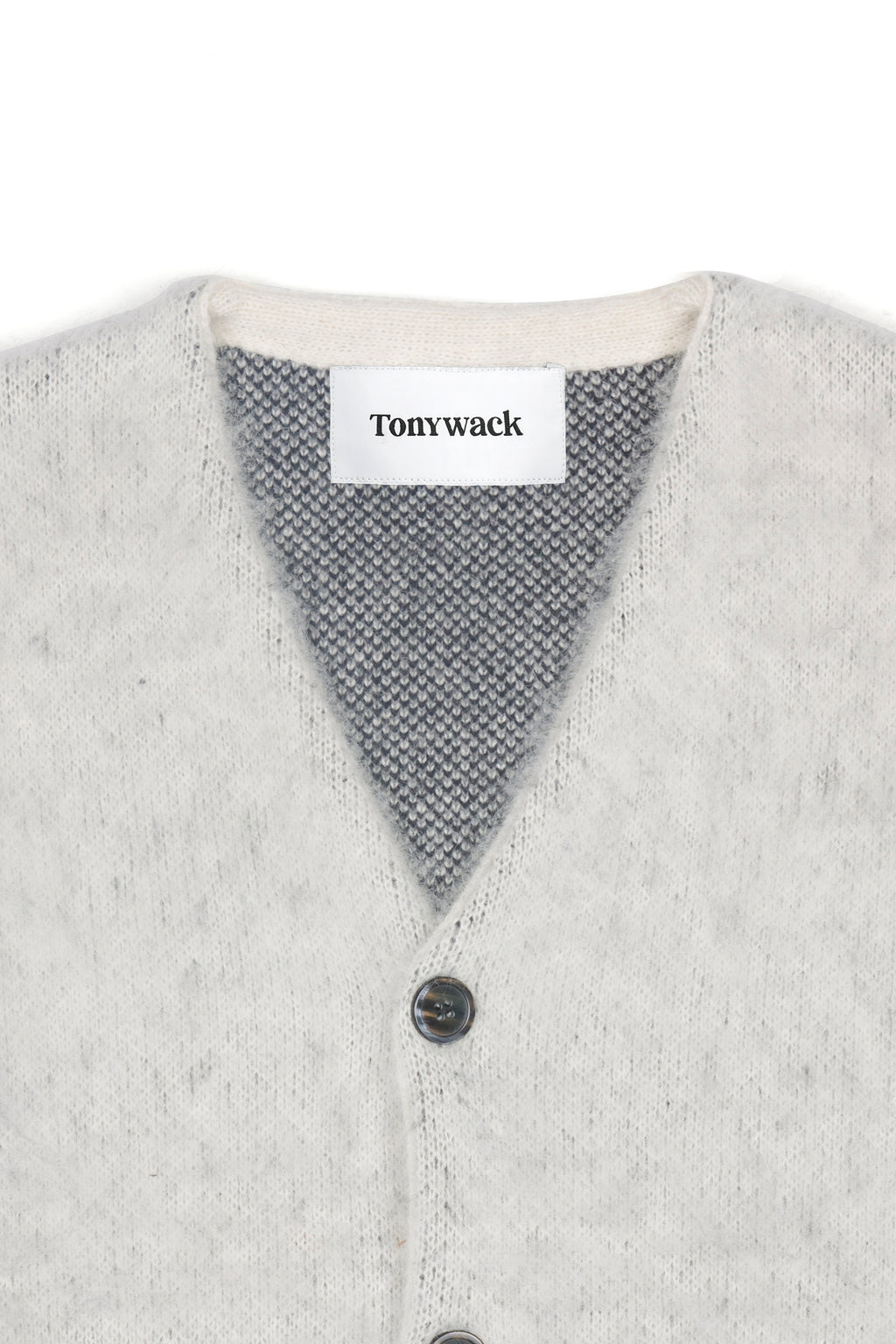 Stiff Mohair Cardigan_ Ecru