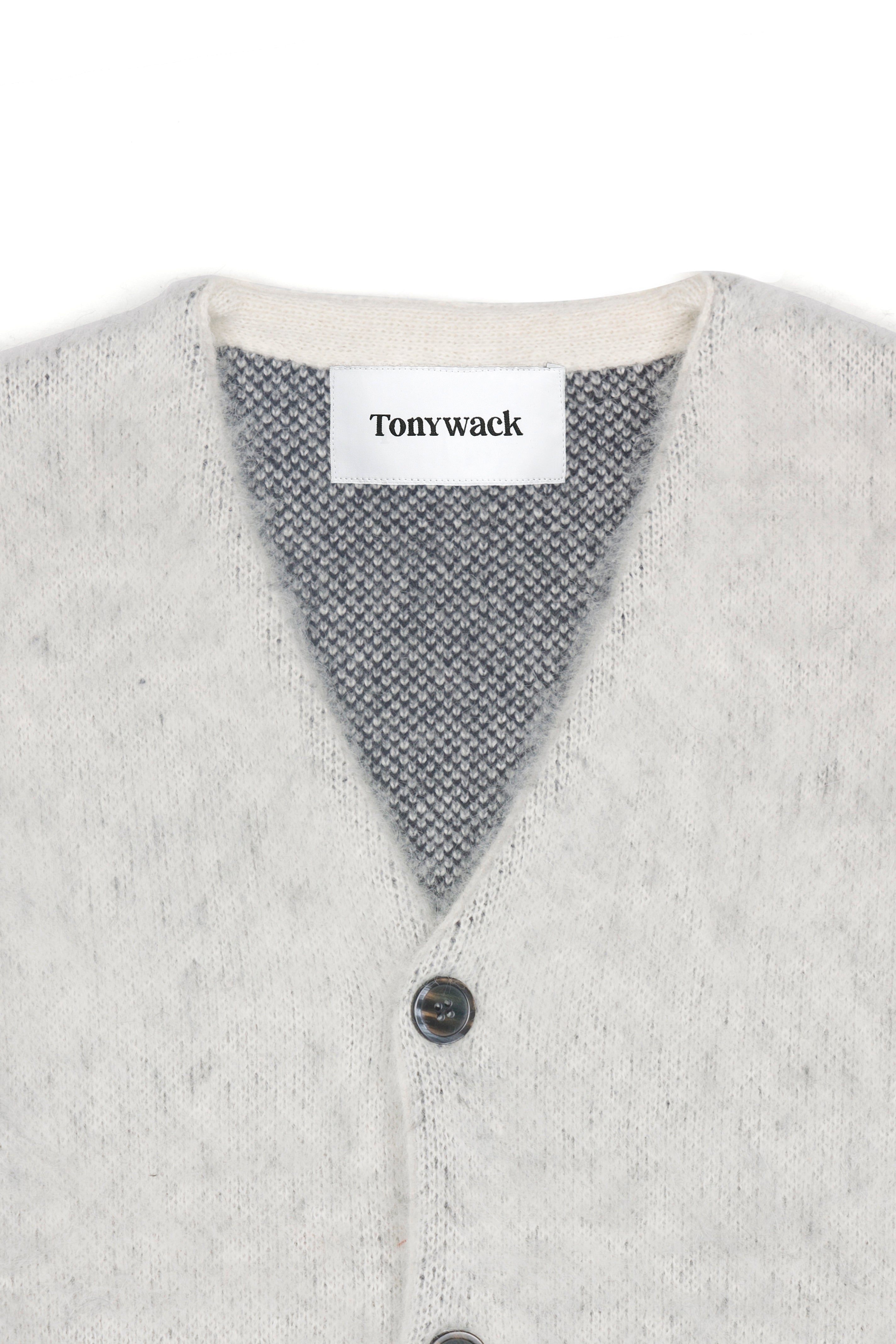 Stiff Mohair Cardigan_ Ecru