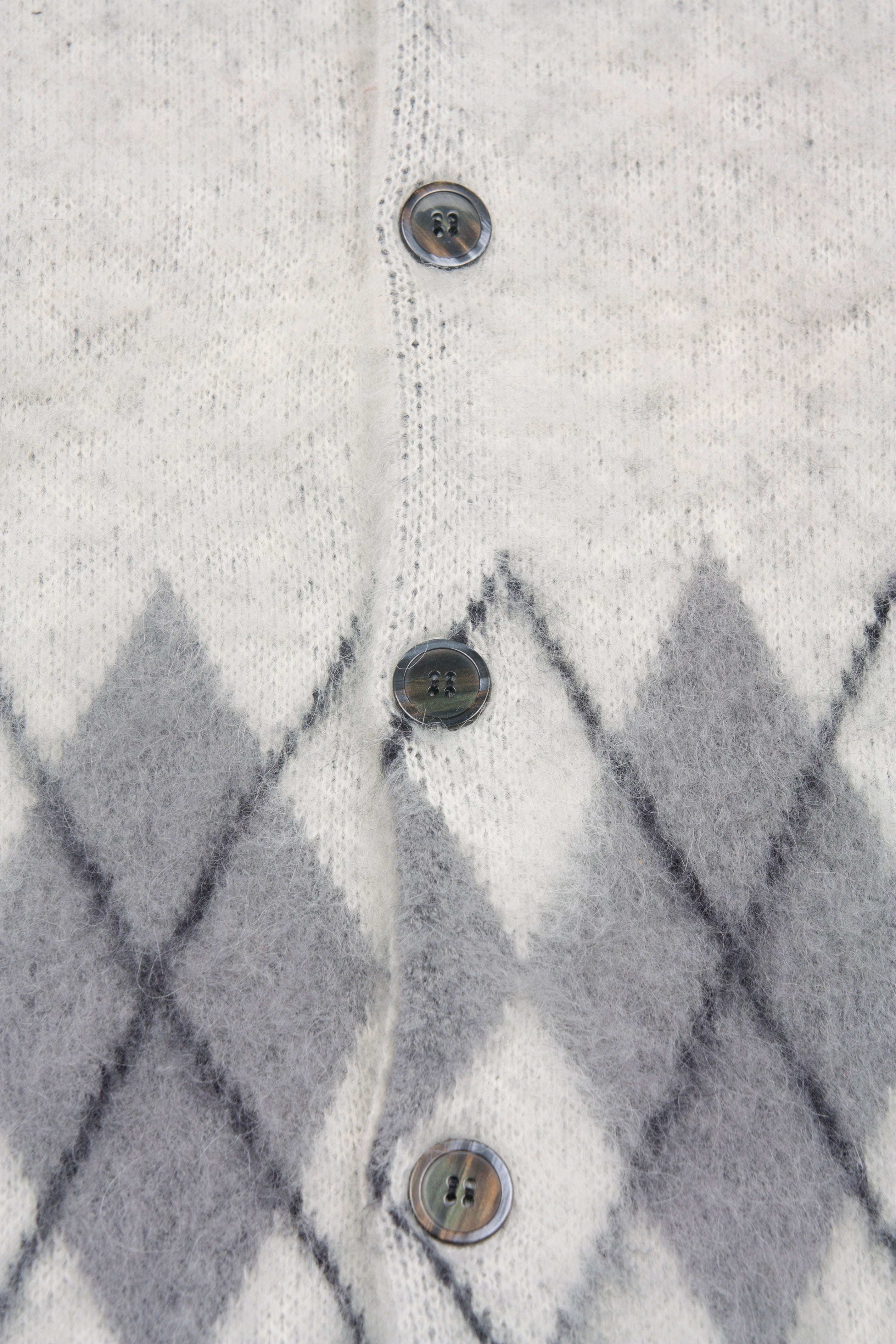 Stiff Mohair Cardigan_ Ecru