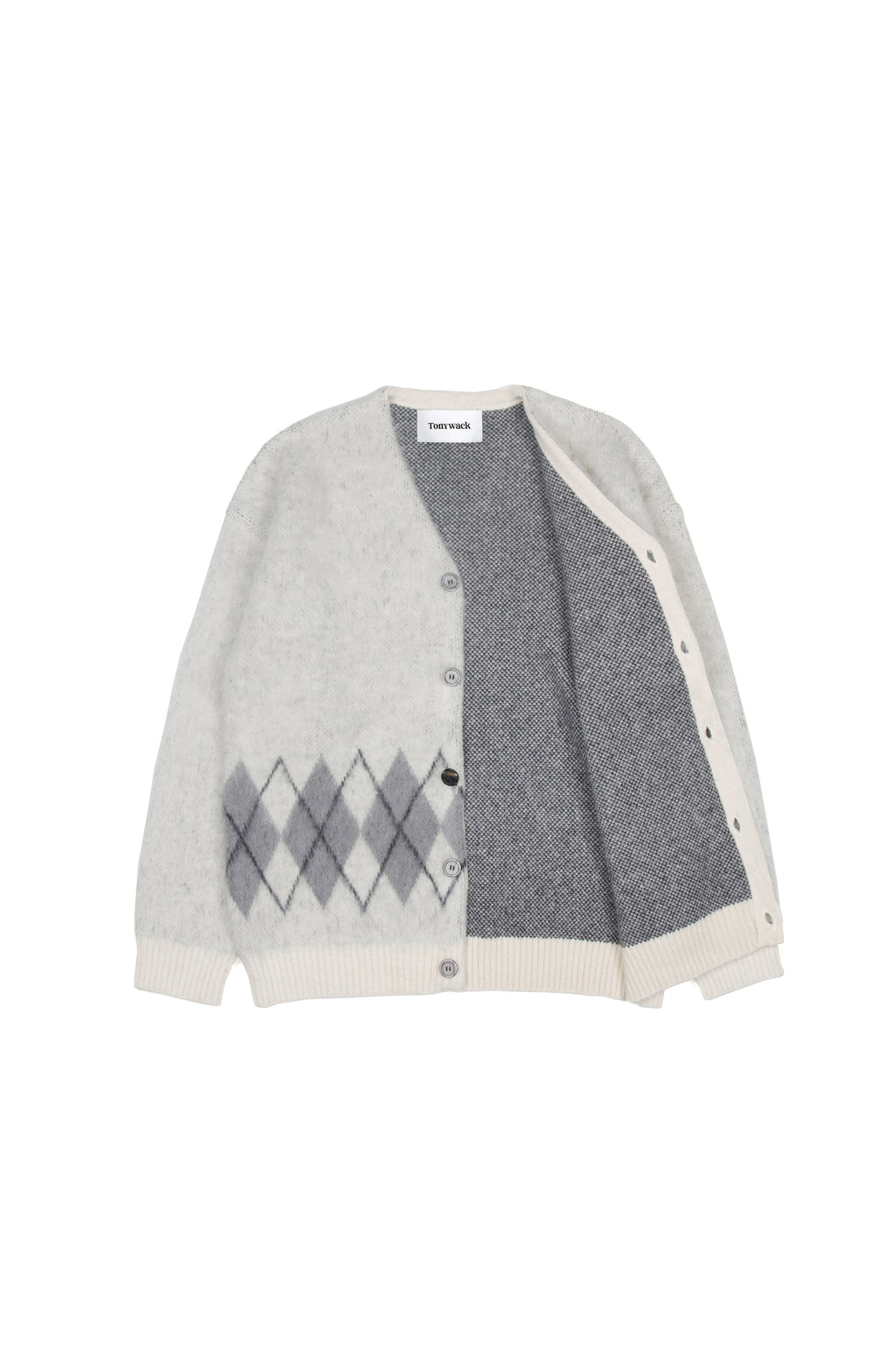 Stiff Mohair Cardigan_ Ecru