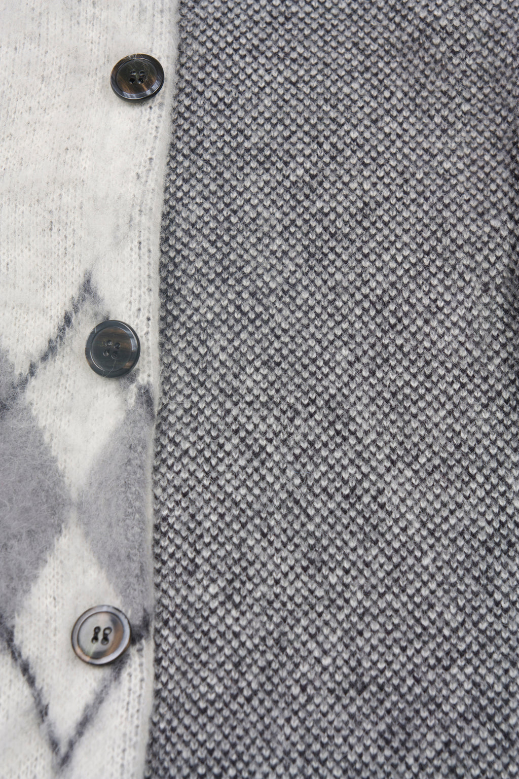 Stiff Mohair Cardigan_ Ecru