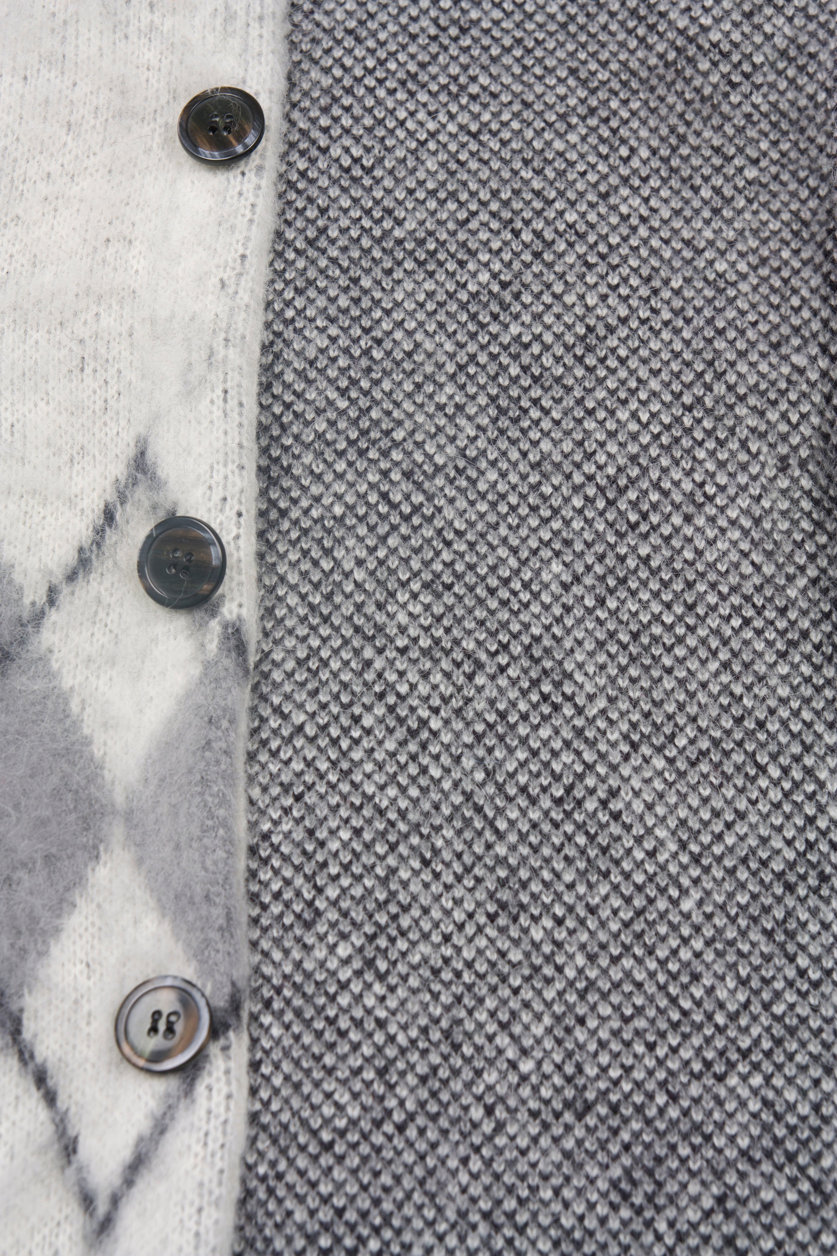 Stiff Mohair Cardigan_ Ecru