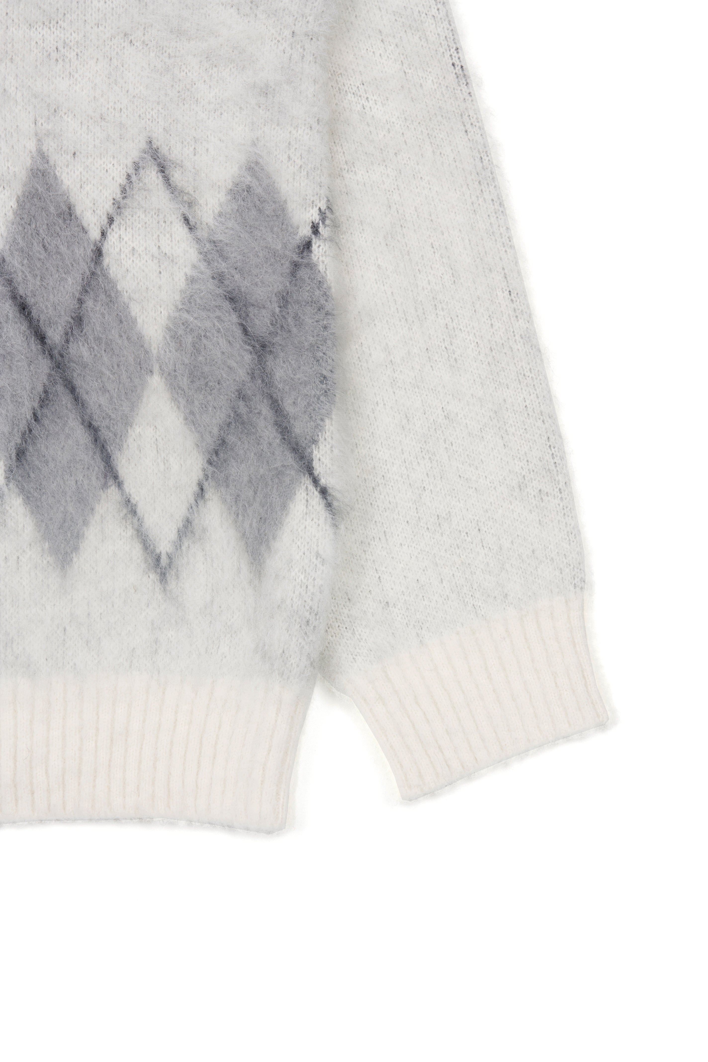 Stiff Mohair Cardigan_ Ecru