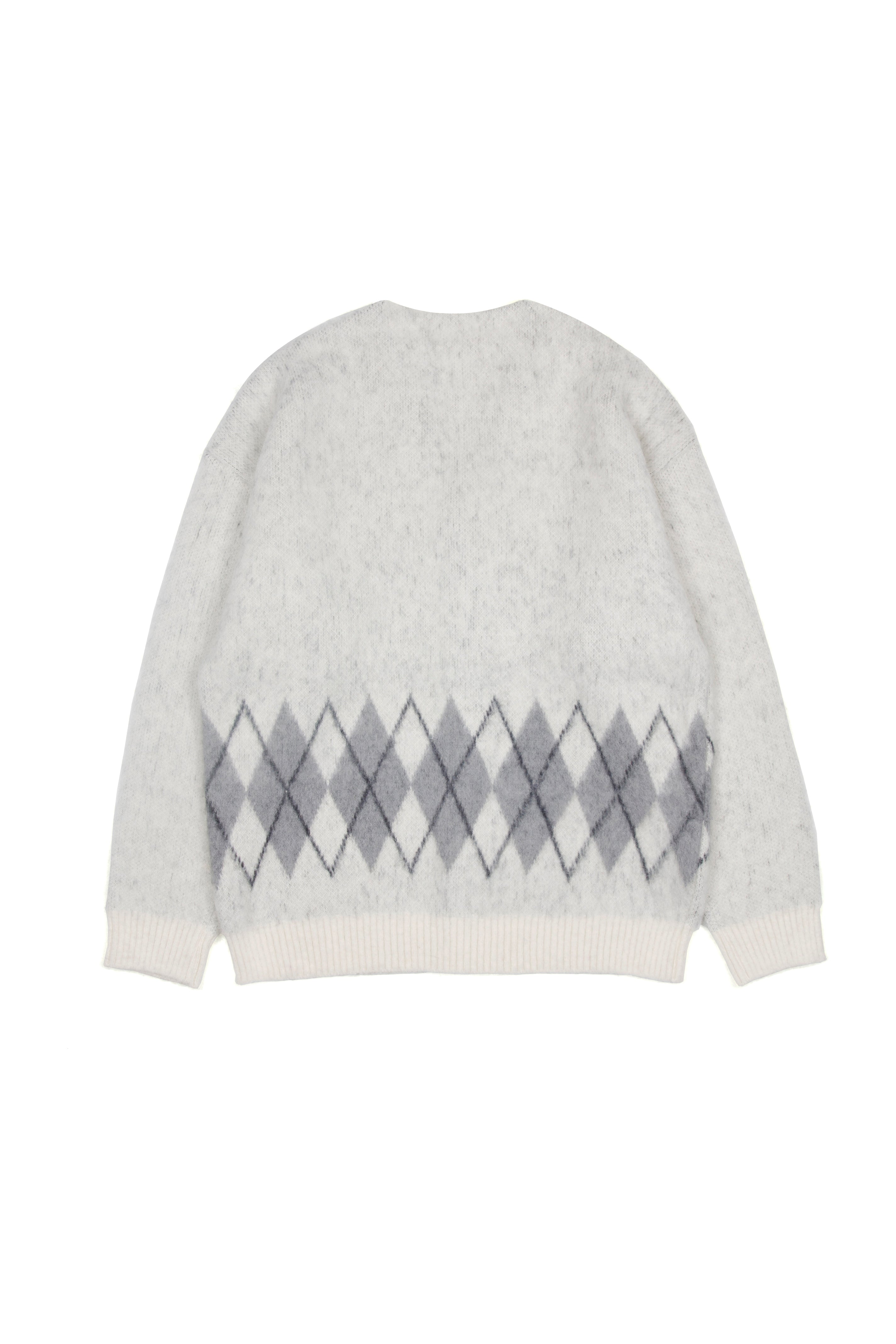 Stiff Mohair Cardigan_ Ecru