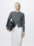 (W) SILK MIDI SKIRT_ OFF WHITE