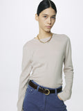 (W) COTTON CASHMERE ESSENTIAL TOP_ ARCTIC GREY