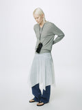 (W) LACE DRAPED SKIRT_ OFF WHITE
